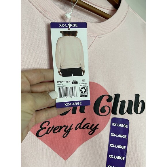 Wildfox Women's XXL Brunch Club Everyday Pink Sweatshirt NWT Crewneck Pullover - Picture 4 of 7